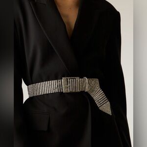 B-low the belt Farah rhinestone silver belt NWT